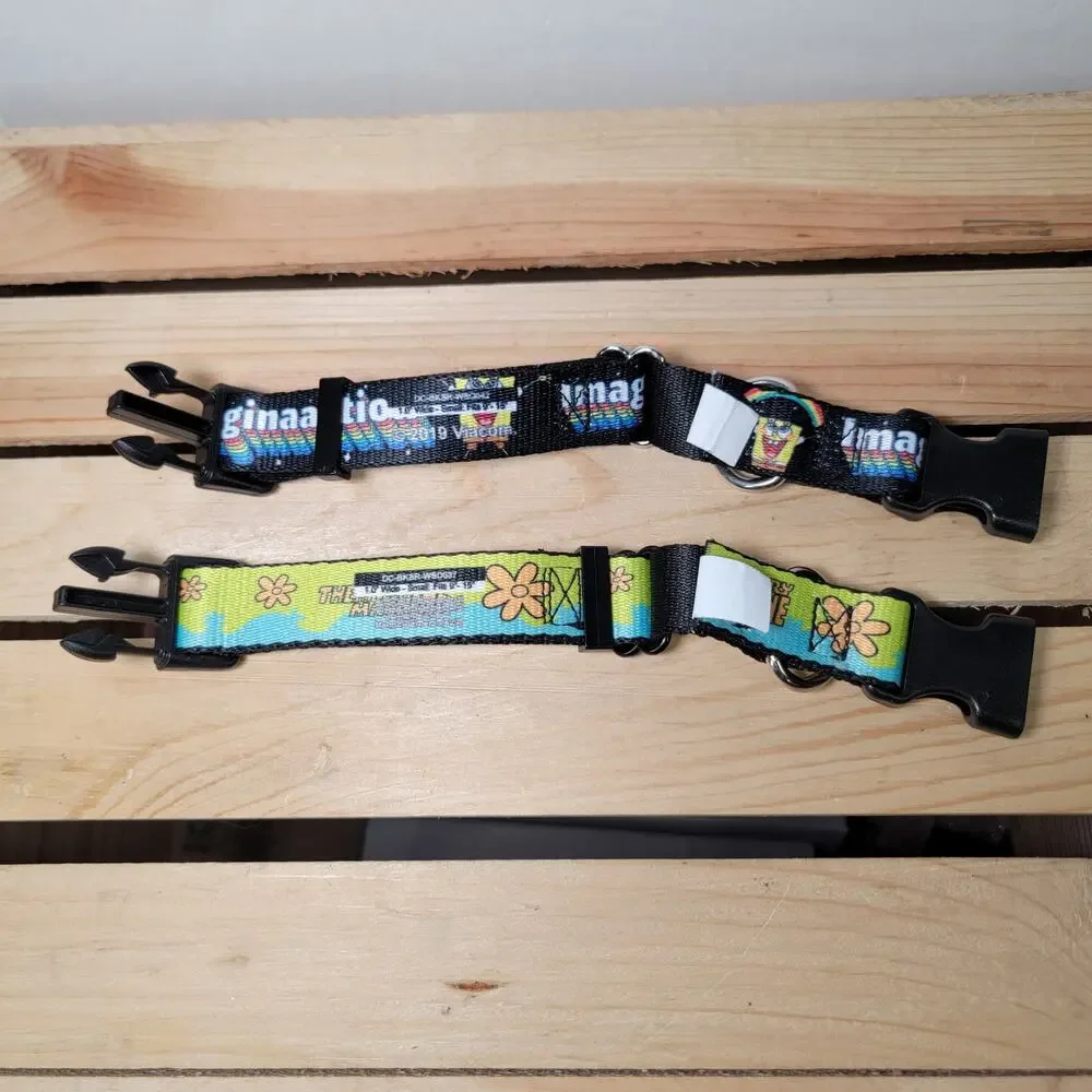 Set of 2 Dog Collars: SpongeBob SquarePants & Scooby Doo - Size Small